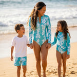 Teal Mauna Lani Boys Boardies - Sweet Sweet Honey Hawaii