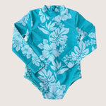 Teal Mauna Lani Long Sleeve Swimsuit - Sweet Sweet Honey Hawaii