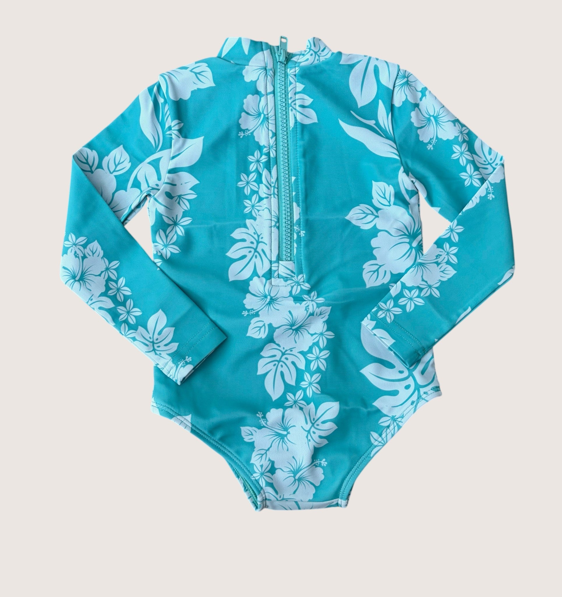 Teal Mauna Lani Long Sleeve Swimsuit - Sweet Sweet Honey Hawaii