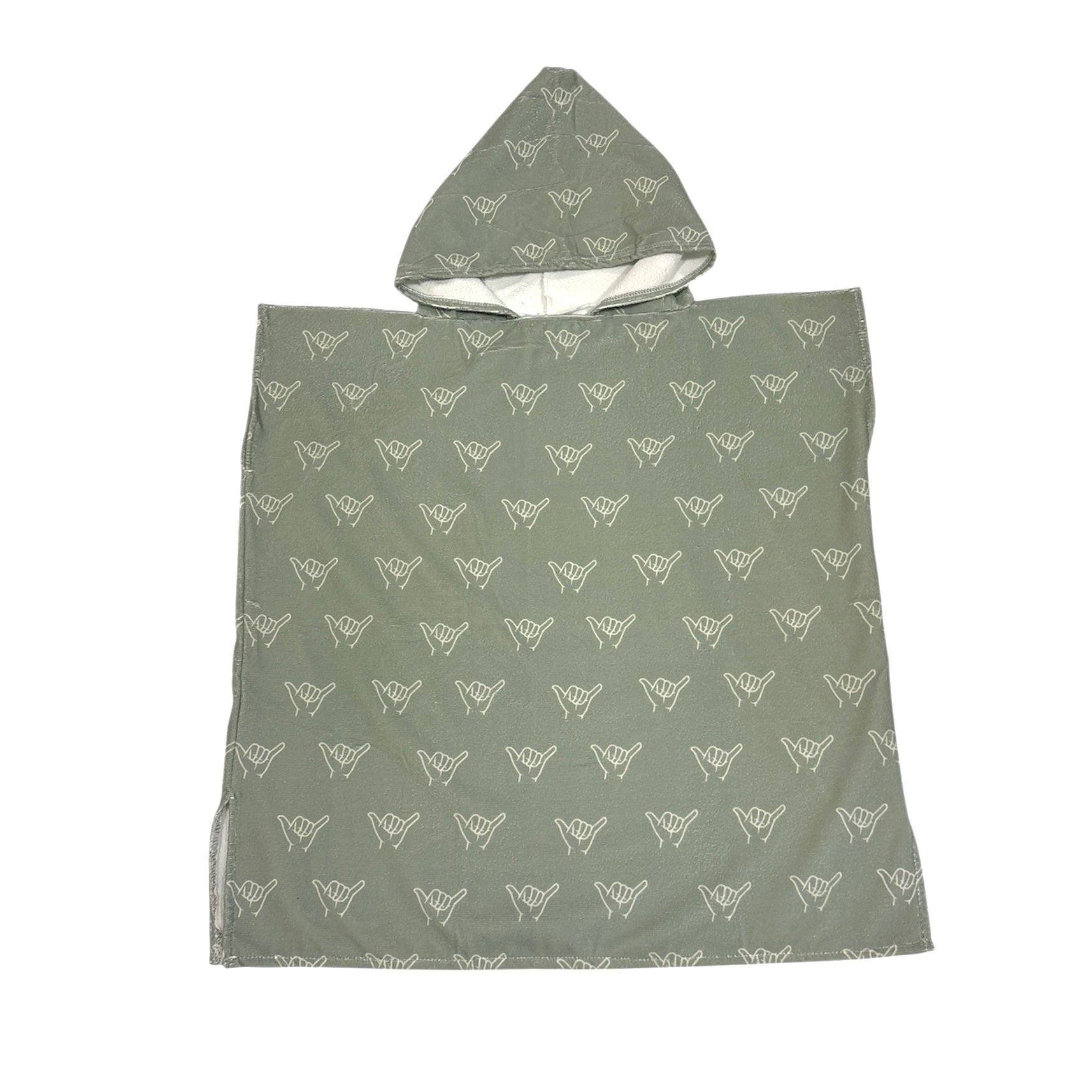 Teen Olive Green Shaka Hooded Towel - Sweet Sweet Honey Hawaii