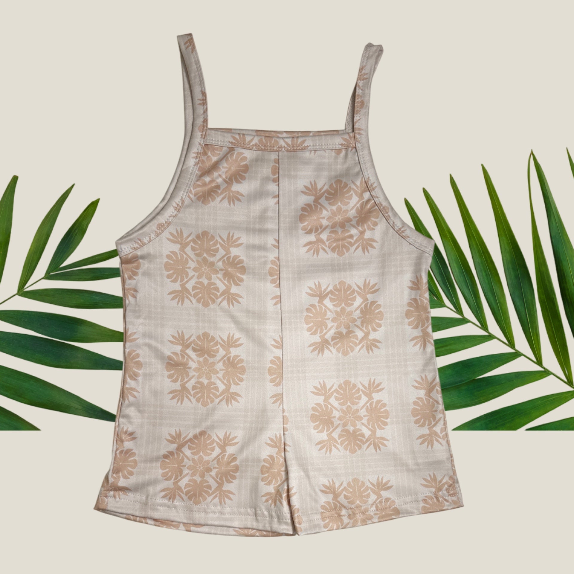 Tropical Cream Palaka Ari Romper - Sweet Sweet Honey Hawaii