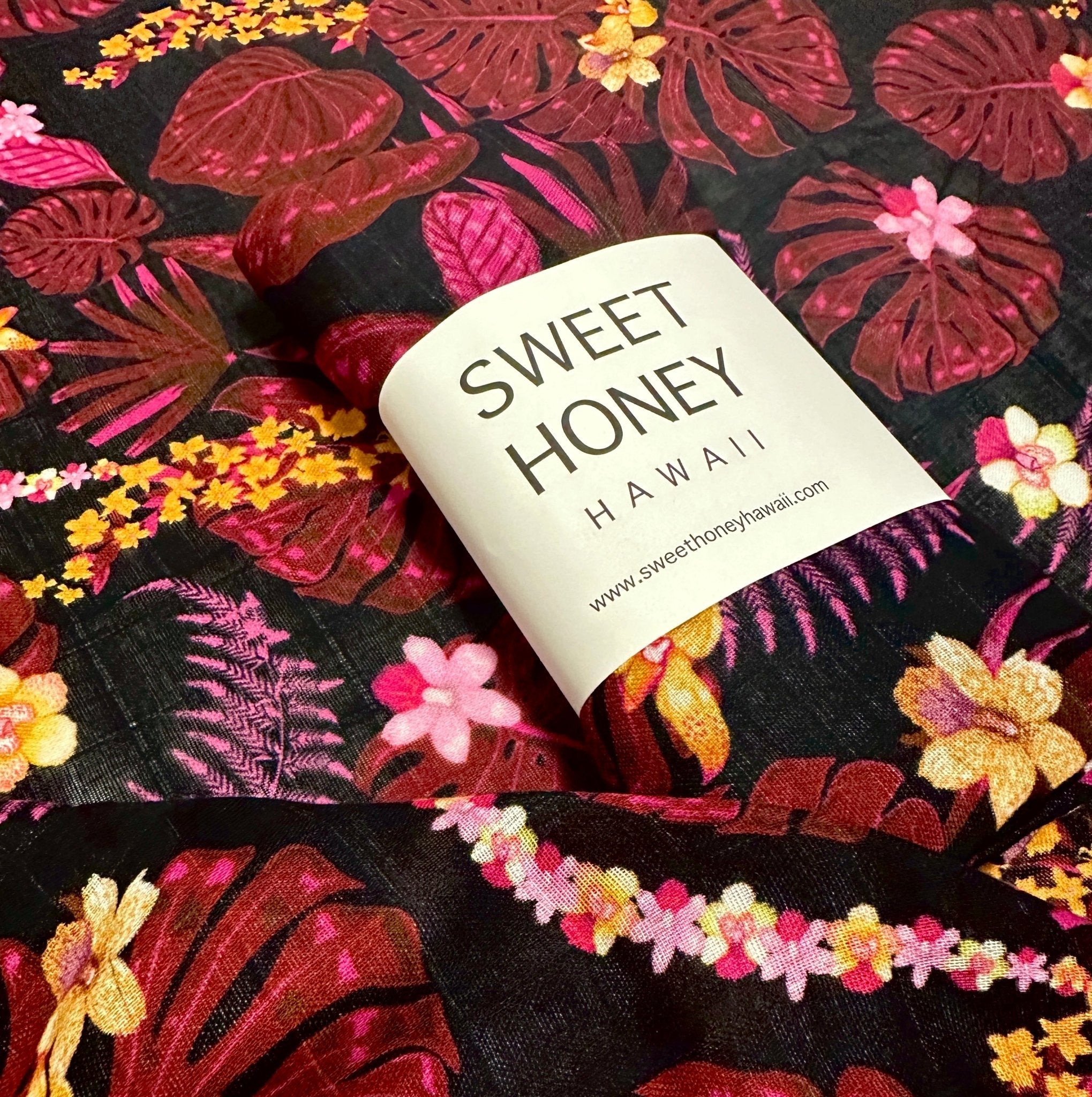 Tropical Night Bamboo Swaddle Blanket - Sweet Sweet Honey Hawaii