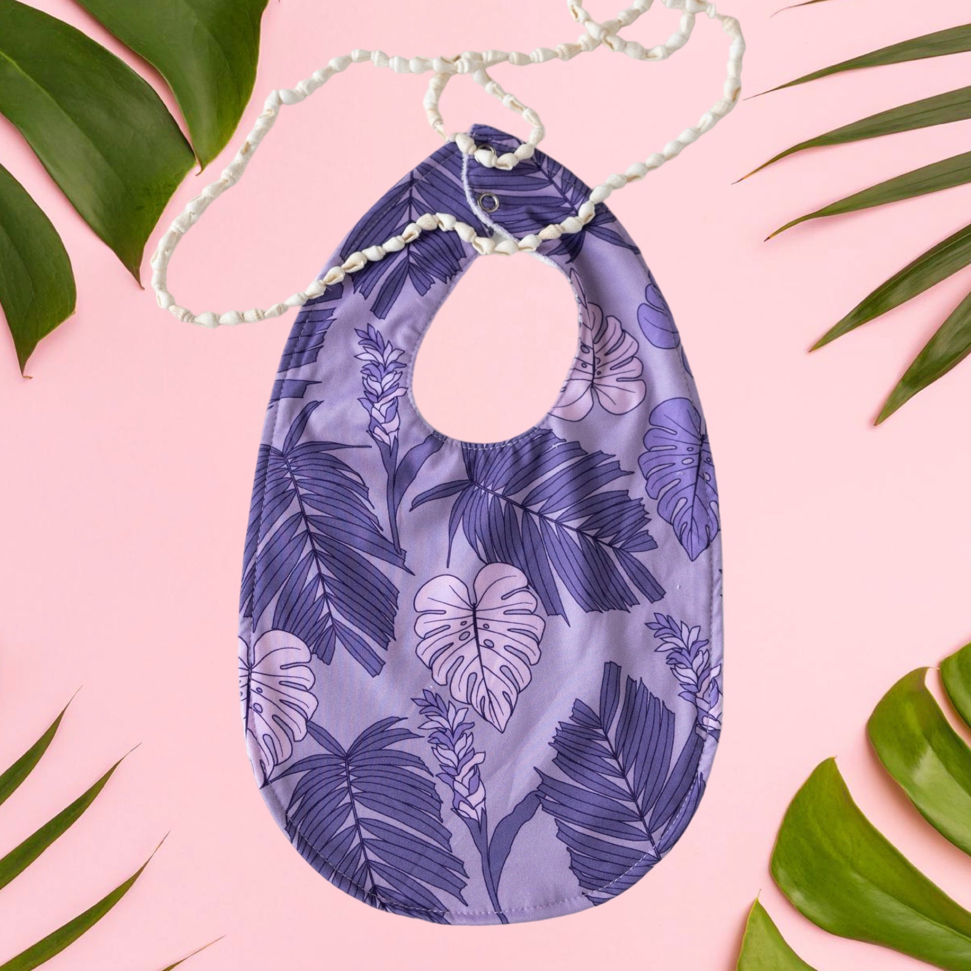 Tropical Palm|Purple Bib - Sweet Sweet Honey Hawaii