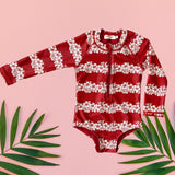 Waikiki Red Long Sleeve Swimsuit - Sweet Sweet Honey Hawaii