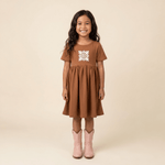 White Quilt Brown Dress - Sweet Sweet Honey Hawaii