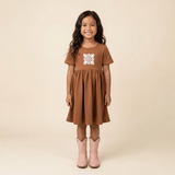 White Quilt Brown Dress - Sweet Sweet Honey Hawaii
