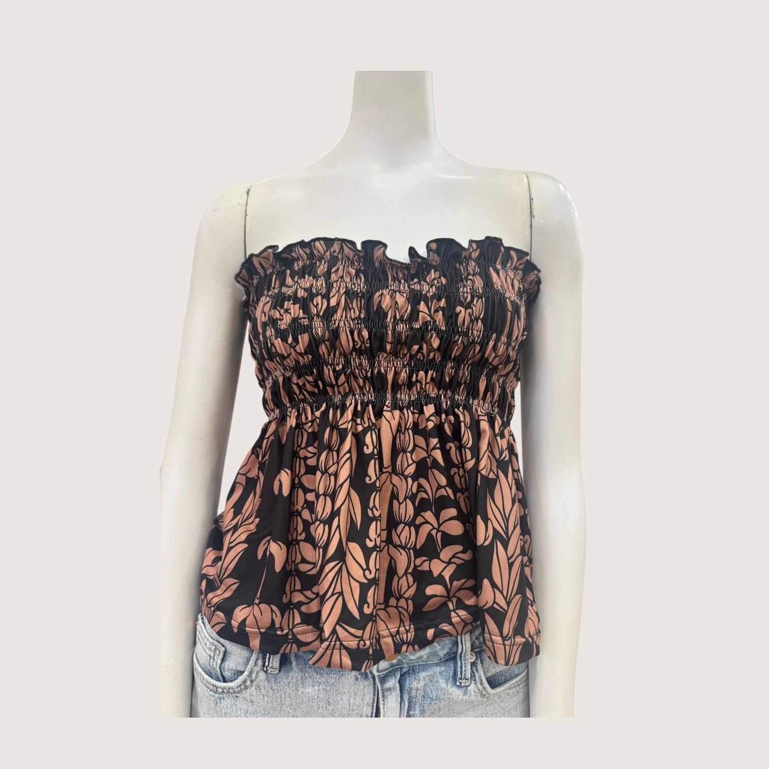 Women's Black/Brown Lei Ka'a Tube Top - Sweet Sweet Honey Hawaii