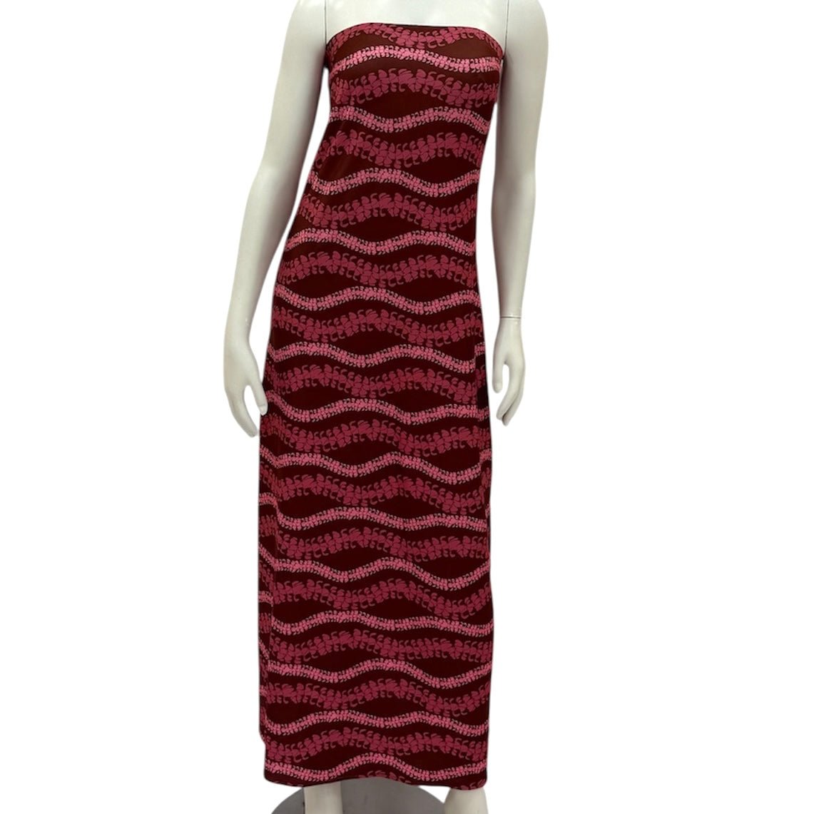 Women's Brown Lei Puakenikeni Tube top Maxi Dress - Sweet Sweet Honey Hawaii