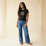 Womens Cheeta Baby Tee (Blk) - Sweet Sweet Honey Hawaii