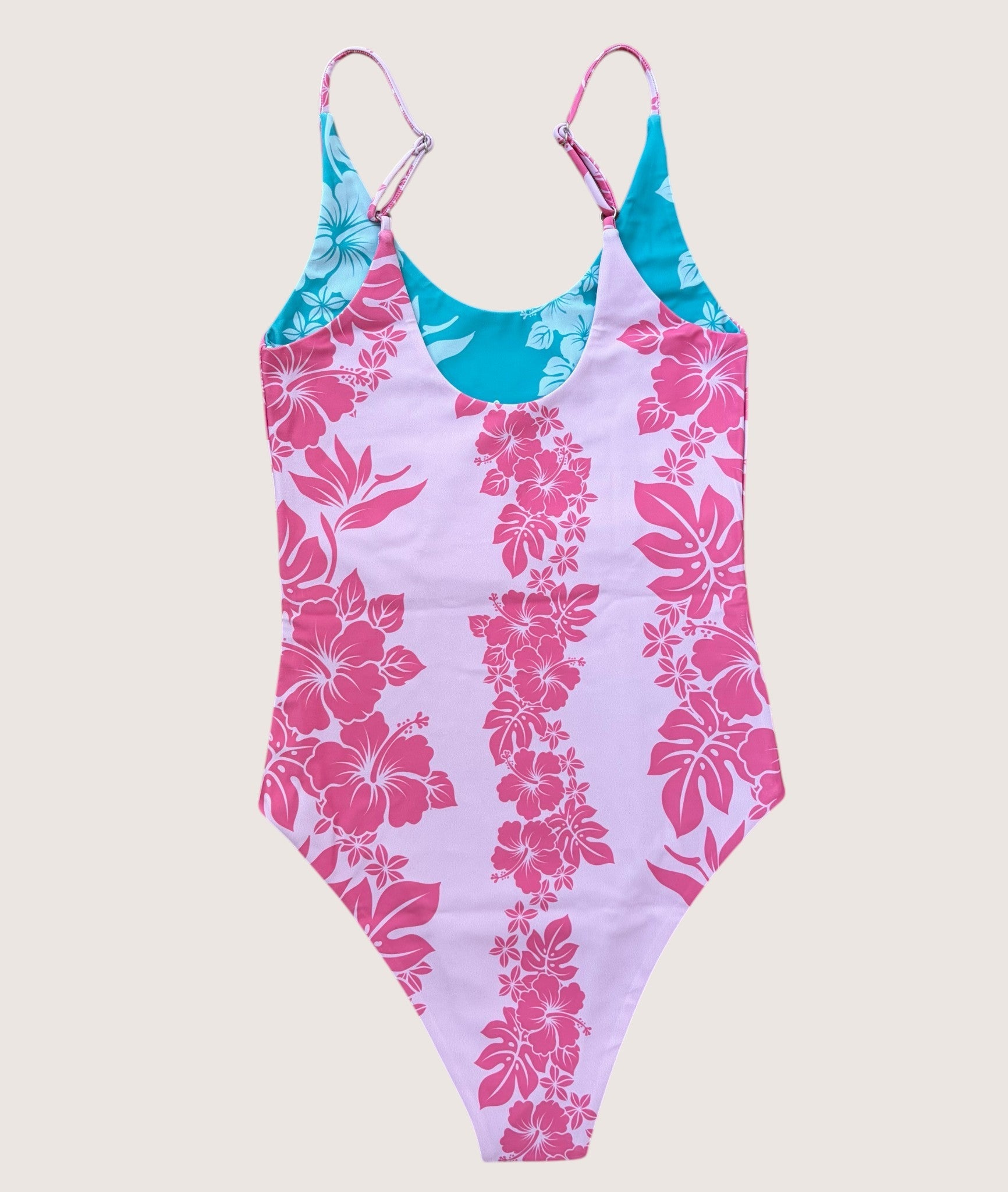 Women's Teal/Pink Mauna Lani Reversible Bikini - Sweet Sweet Honey Hawaii