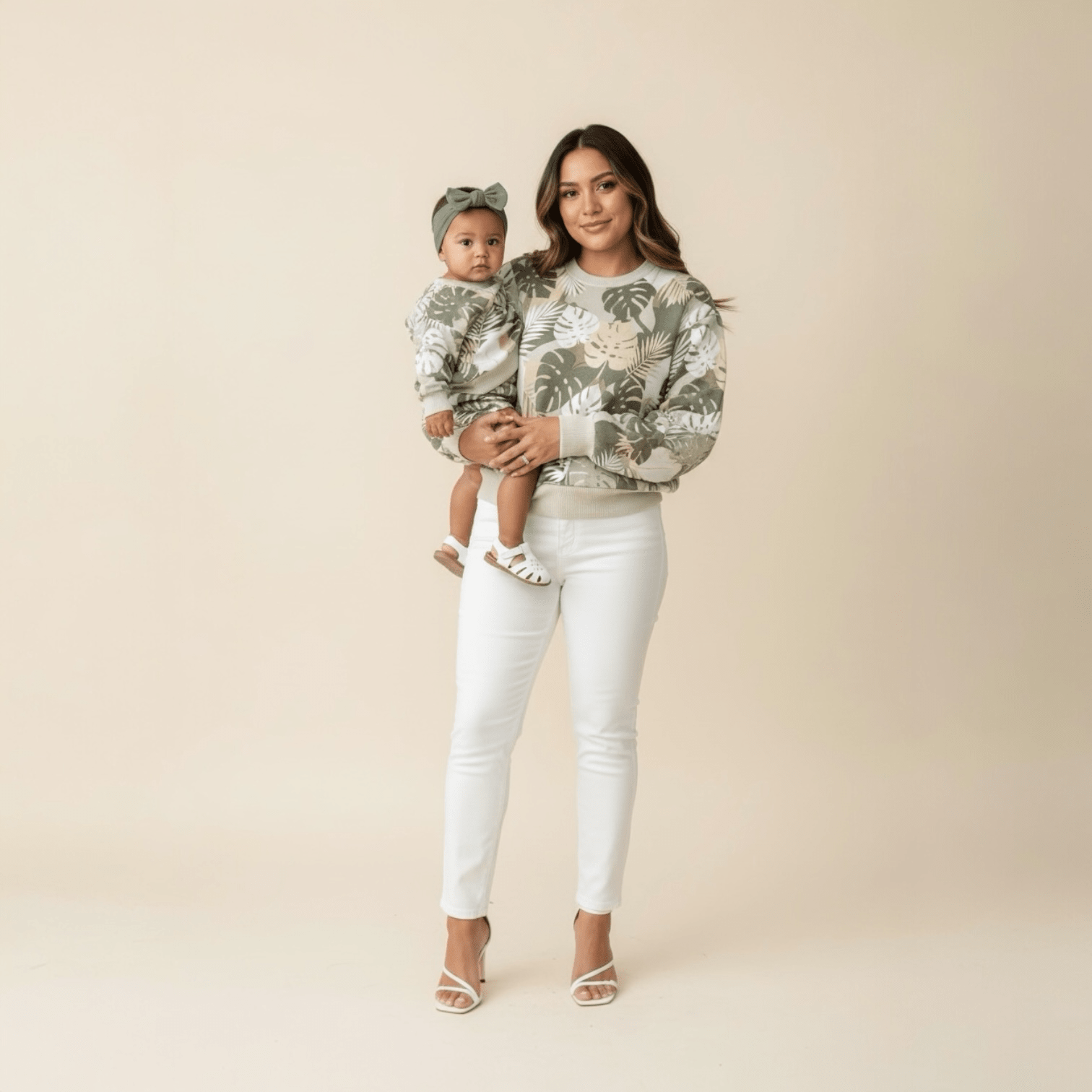 Women's Tropical Monstera Crewneck Sweater - Sweet Sweet Honey Hawaii